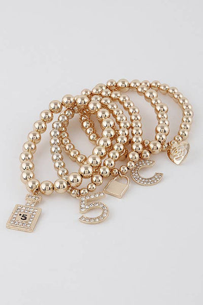 Beaded Luxury Charms Bracelet Set