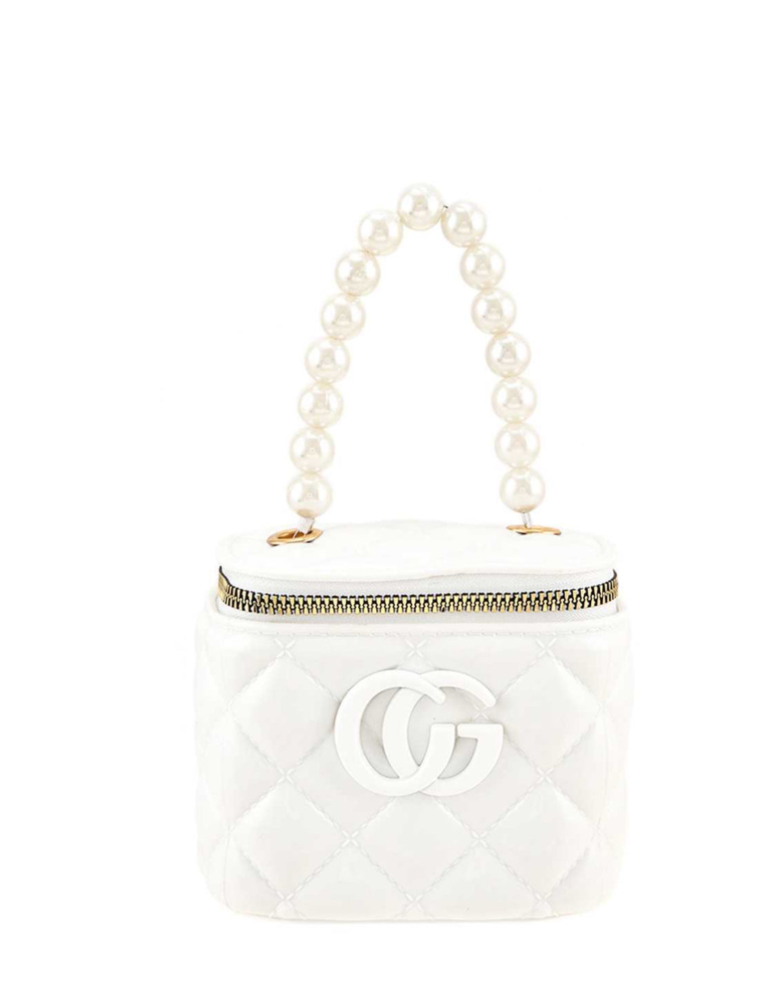 Quilted Pearl Handle Handbag