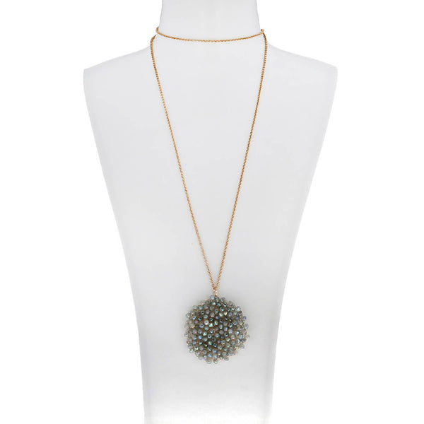 Beaded Crystal Disc Necklace