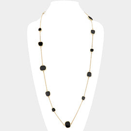 Onyx Pebble Long Necklace