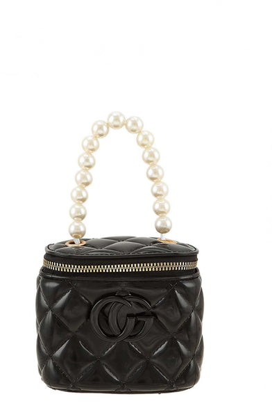 Quilted Pearl Handle Handbag