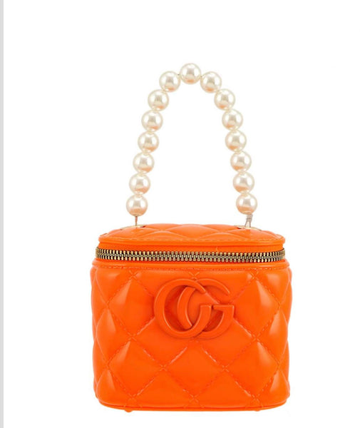 Quilted Pearl Handle Handbag