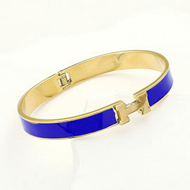 Monogram H Enamel Hinged Bracelet