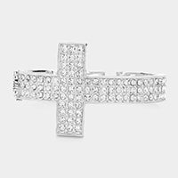 Rhinestone Cross Bracelet