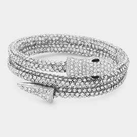 Rhinestone Snake Coil Bracelet