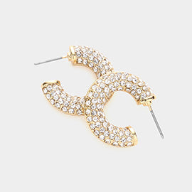 Rhinestone Embellished Hoop Earrings