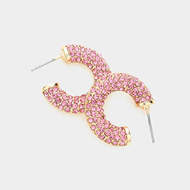 Rhinestone Embellished Hoop Earrings