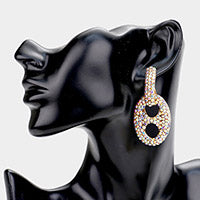 Oval Rhinestone Earrings