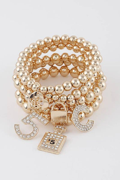 Beaded Luxury Charms Bracelet Set