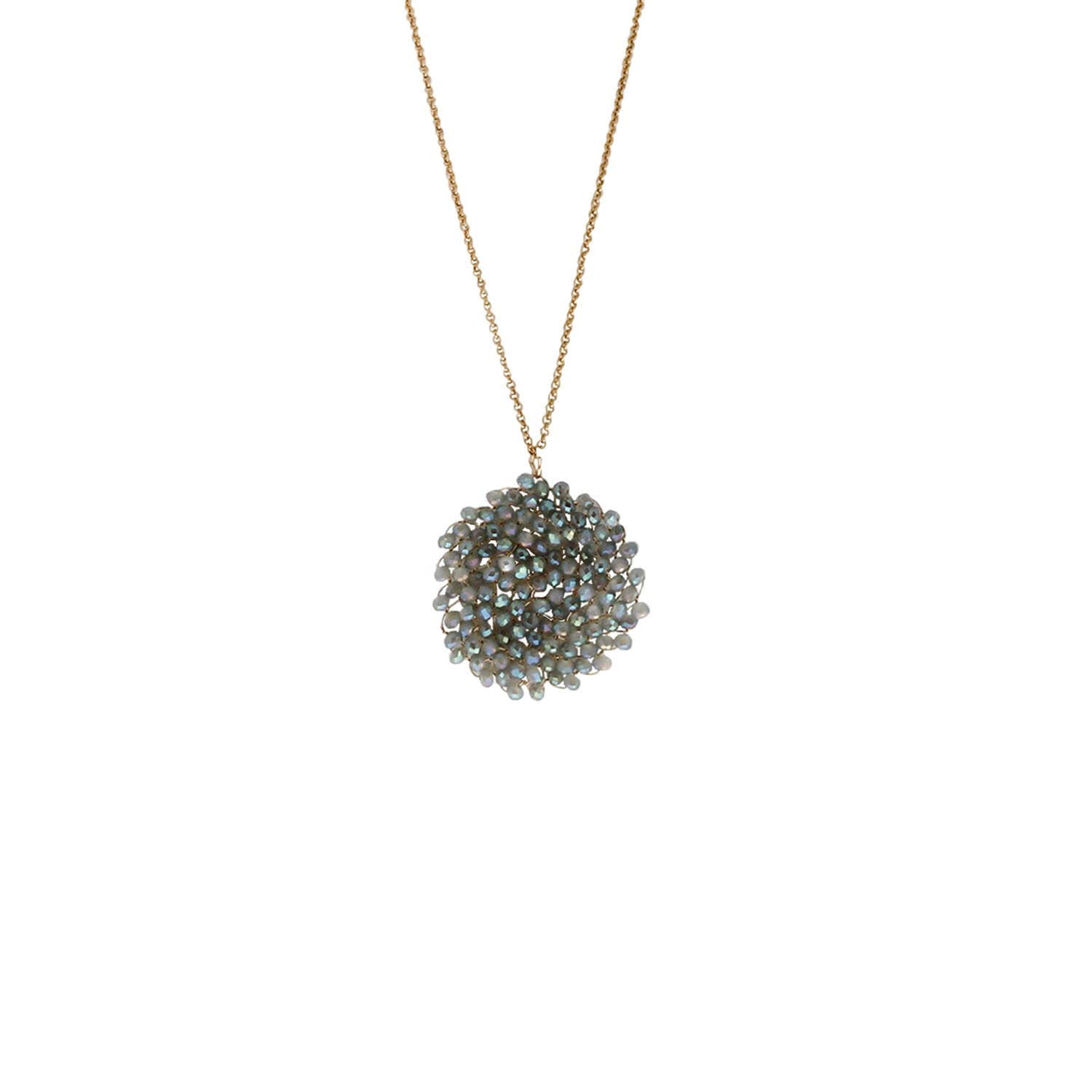 Beaded Crystal Disc Necklace