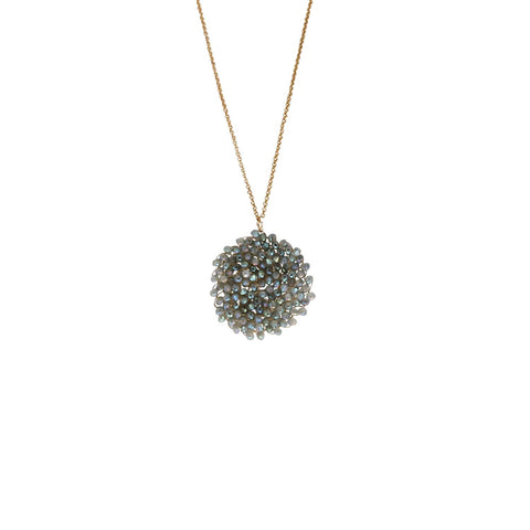 Beaded Crystal Disc Necklace