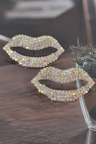 Crystal Lips Earrings