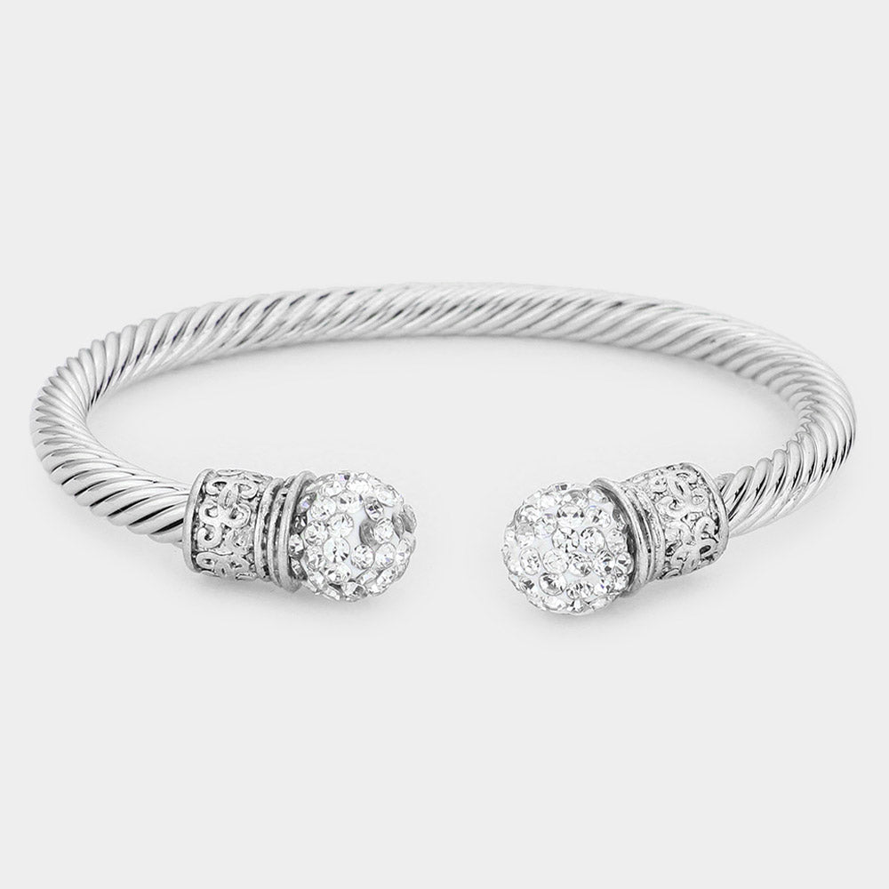 Crystal Ball Cuff Bracelet