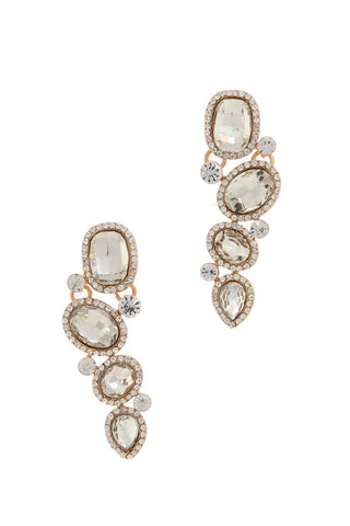 Oval Rhinestone Drop Earrings