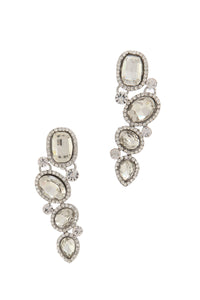 Oval Rhinestone Drop Earrings